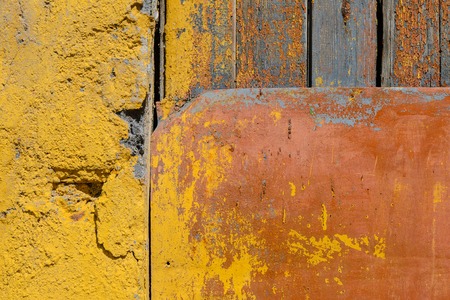 Background wood concrete and metal texture. Grunge background