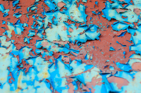 Flaking paint on on old metal surface. Old metal texture for backgroundの写真素材