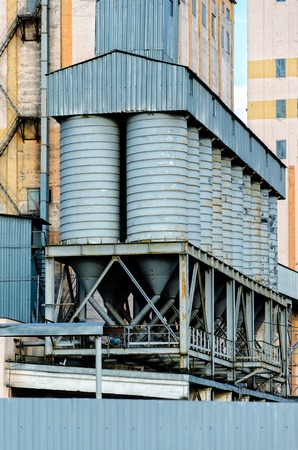 Plant for the production of baked goods. Elements of the facade of the production building. Factory backgroundの写真素材