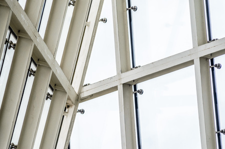 Glass holder. Fitting Glass. Facade Spider systemの写真素材