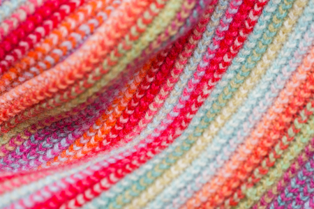 Multicolored Knitwear Sweater Fabric Texture. Bright saturated backgroundの写真素材