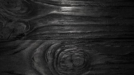 Black Wooden Texture. Black Plank Floor Backgroundの写真素材