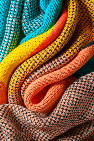 Smooth folded multi colored knitted fabricsの写真素材