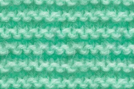Turquoise, Mint Color Knitwear Fabric Texture. Machine Knitting Texture Macro Snapshot. Knitted...