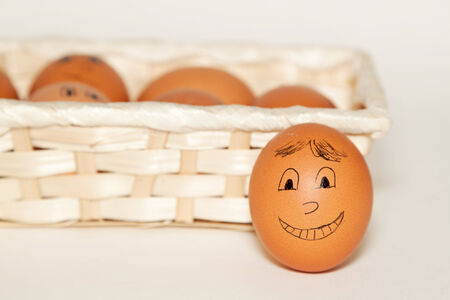 This is image of funny eggs with faceの写真素材