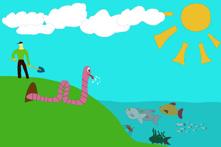 This is image of impudent wormのイラスト素材