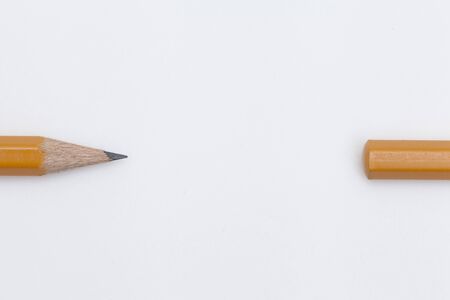 pencil on a white background. the concept of infinityの写真素材