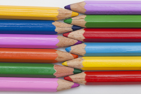 clasp the zip of colored pencilsの写真素材