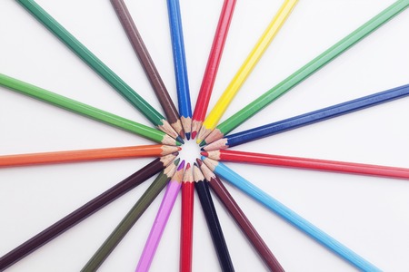 the sun from colored pencilsの写真素材