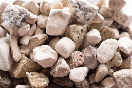 Macro photo decoration garden stones. white stones background
