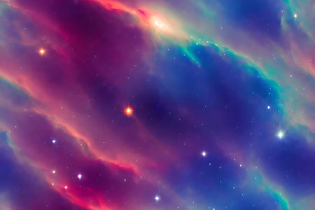 Nebula and galaxies in space. Abstract space background. AI generated contentの素材