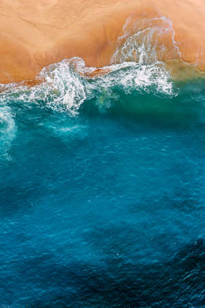 Aerial view of beautiful sea waveの写真素材
