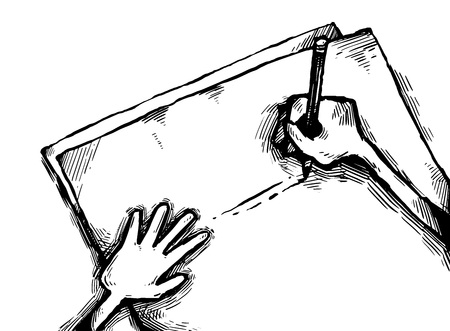 Writing on Paperのイラスト素材