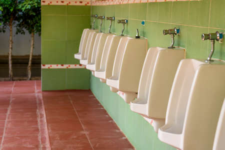 Gas station public man toiletの写真素材