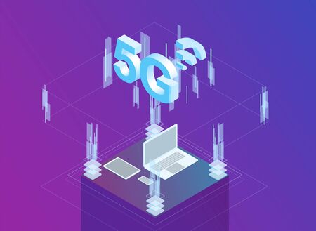 Internet of things 3d isometric flat designのイラスト素材