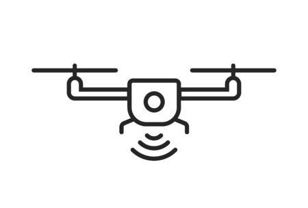 Drone with WiFi sing iconのイラスト素材