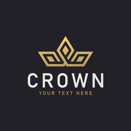 Luxury Gold Crown Logo designのイラスト素材