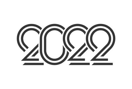 2022 text vector design - Happy New Year 2021