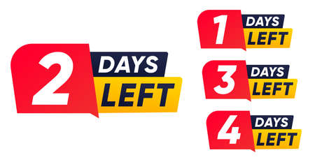 Countdown left days banner. left days from 1 to 5.のイラスト素材