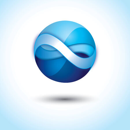 A trendy blue 3d sphere with a glossy new effectのイラスト素材