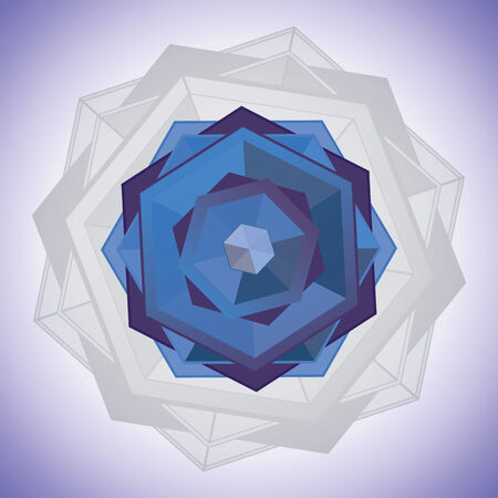 An art of a hexagonal dark blue star のイラスト素材