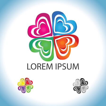 Company logo. Love and bond. Relationships. colorful and floral.のイラスト素材