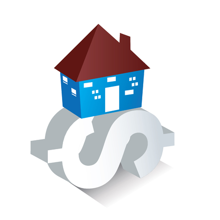 A nice home and a big dollar- housing loanのイラスト素材