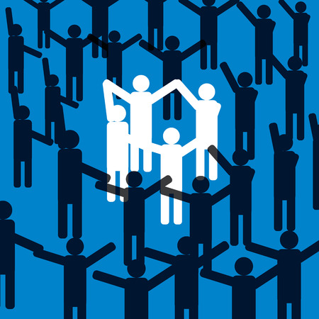 Group of business people building a team of employees.のイラスト素材