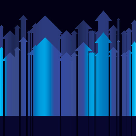 Upward direction arrow set abstract technological blue wallpaperのイラスト素材