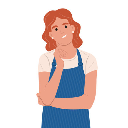 Grocery store employees,small business.Happy positive seller showing gesture. flat vectorのイラスト素材