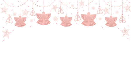 hanging decorations, christmas template for card and banner. Vector illustrationのイラスト素材