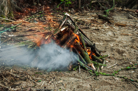 Campfire on the sand