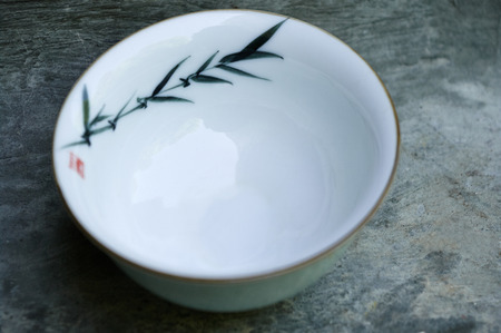 Bowl for chinese green or puer teaの写真素材