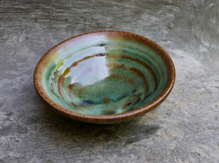 Green bowl for chinese puer or green teaの写真素材