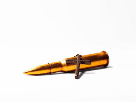 Bullet from the AK-74 and crossの写真素材