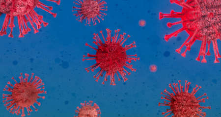 3D render of a visual view of the dangerous coronavirus COVID-19の写真素材