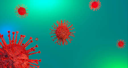 3D render of a visual view of the dangerous coronavirus COVID-19の写真素材