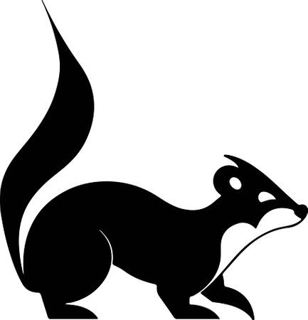 Mouse Silhouette. Vector Illustration Isolated on White Backgroundのイラスト素材