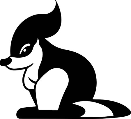 Squirrel silhouette isolated on white background.のイラスト素材