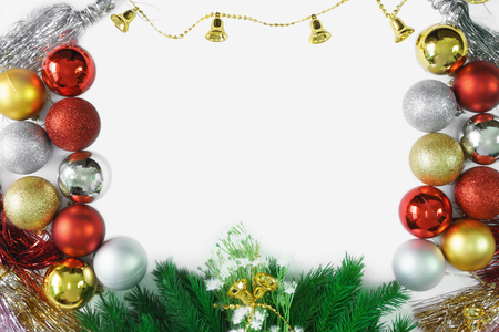 Christmas ornaments background. Copy space. Merry Christmas.の写真素材