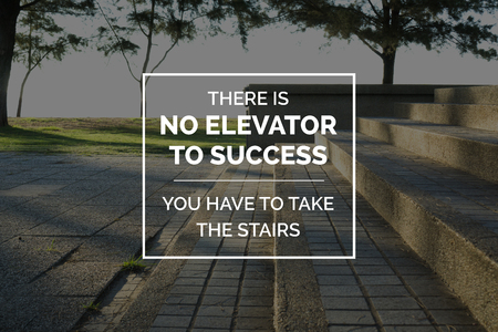 Motivational and inspirational business quote. Stairs in a park image with quote.の写真素材