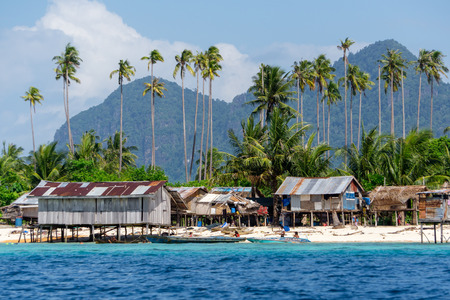 Semporna, Malaysia - February 2, 2019: Sea Gypsy (Bajau Laut) seaside village in Maiga Island, Semporna Sabah.のeditorial素材