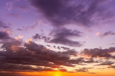 Cloud Formation on Dramatic Sunset Sky Backgroundの写真素材