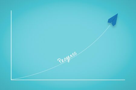 Business Progress Chart With Paper Plane. Business Metaphor.の写真素材
