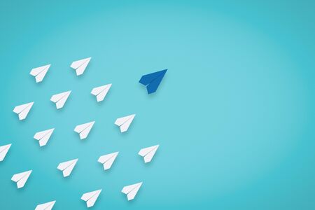 Follow The Leader. Leadership Concept With Paper Plane. Business Metaphor.の写真素材