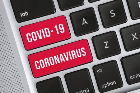 Novel Coronavirus Outbreak Concept. Covid-19 Coronavirus Word on Computer Keyboard.の写真素材