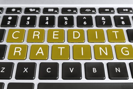 Business and Finance Concept. Credit Rating Word on Computer Keyboard.の写真素材