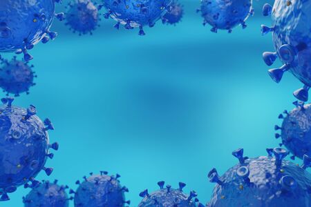 COVID-19, Coronavirus Illustration. Artistic 3D Illustration of the Severe Acute Respiratory Syndrome Coronavirus 2 (SARS-CoV-2).の写真素材