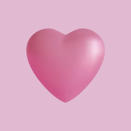 3D Vector Pink Heart Shape for Love and Romance Concept.のイラスト素材
