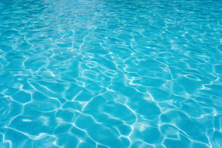 Clear blue pool water shimmering in the sunlight.の写真素材